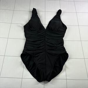 Miraclesuit Swuimsuit Womens 16 Black One Piece Classic Beach Resort Vacation